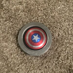 captain america shield fidget spinner stim toy with case